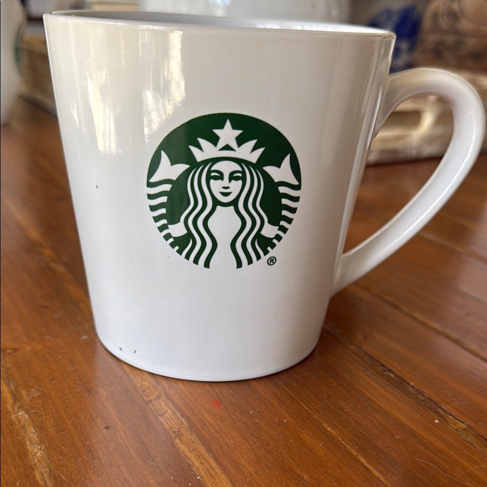 Starbucks White and Green Ceramic Mug Accents